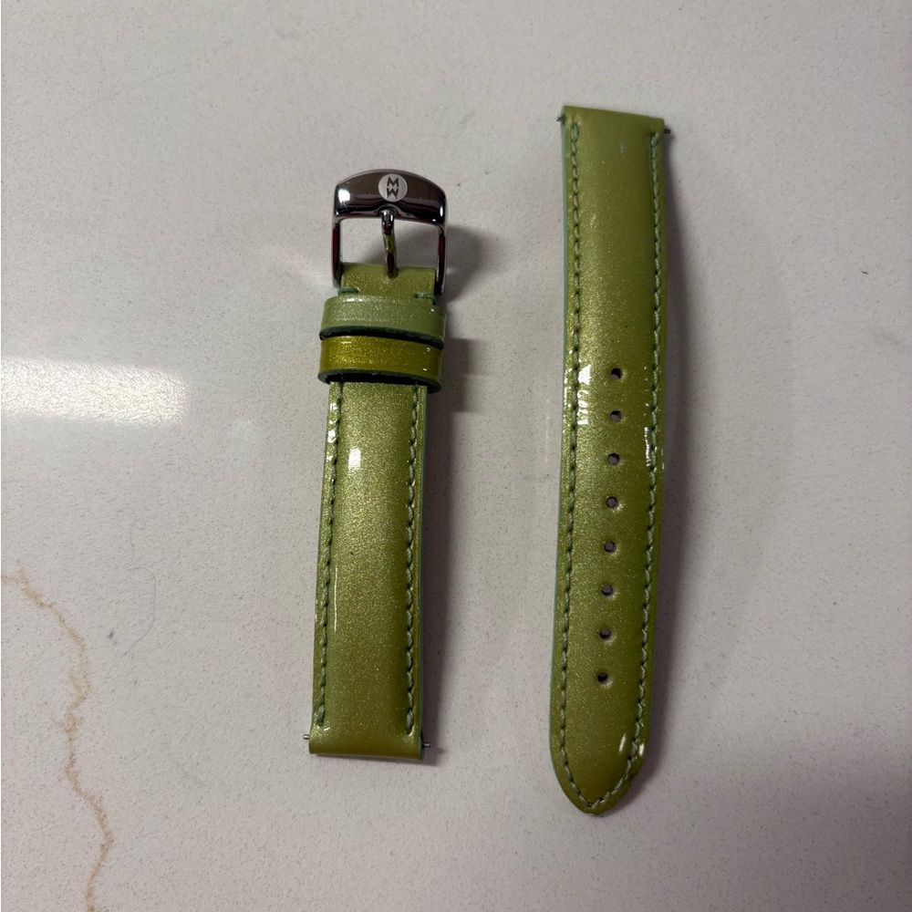Michele 16 mm Genuine Alligator Leather Light Lime Green Watch Band Strap